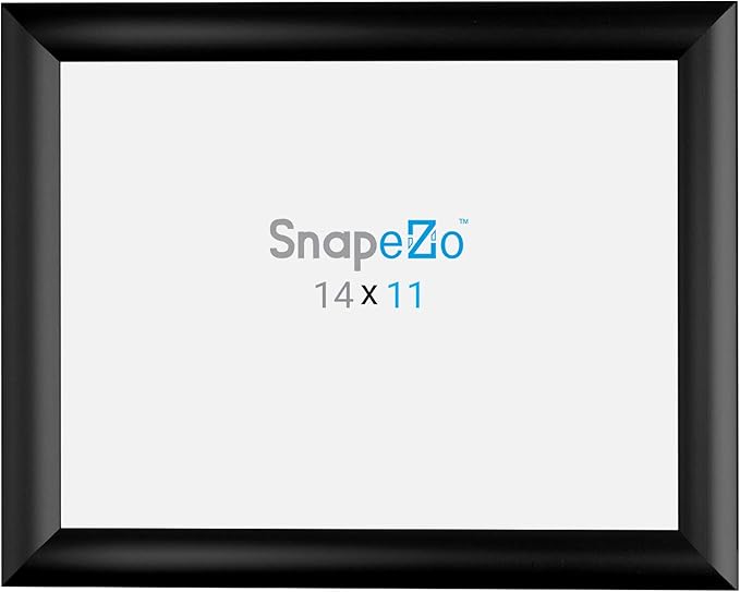 SnapeZo Diploma Frame 11x14 Inches, Black 1 Inch Aluminum Profile, Front-Loading Snap Frame, Wall Mounting, Sleek Series