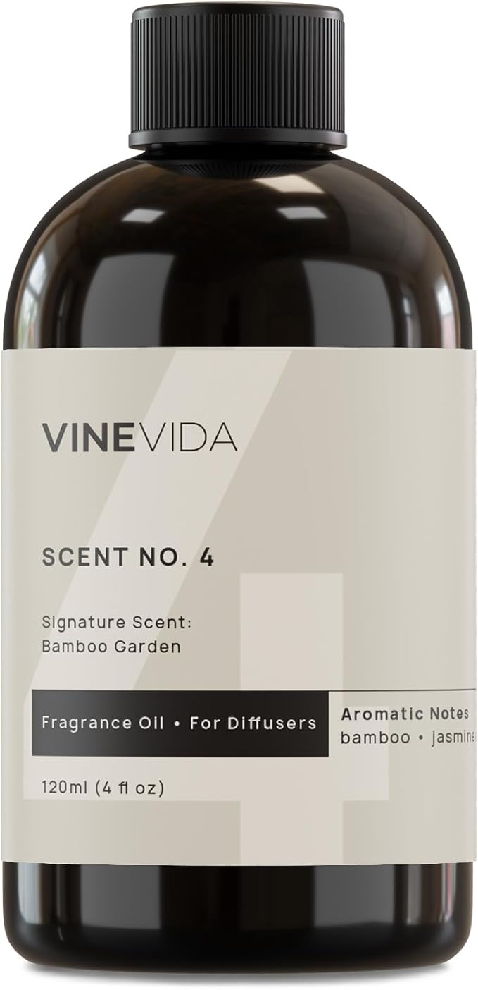 VINEVIDA [4 Fl Oz] Bamboo Garden Fragrance Oil for Cold Air Diffusers, Essential Oils for Diffuser Oil Refill & Air Freshener Room Spray