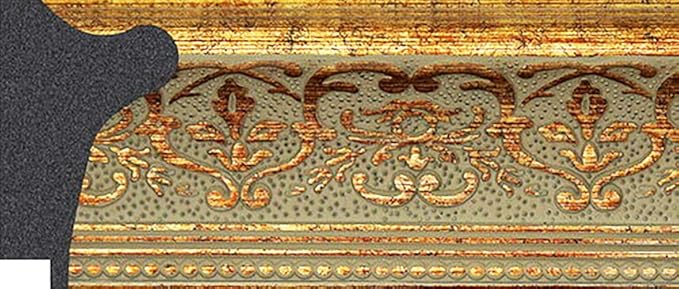 10 x 18 Frame 2-1/2" 10x18 Gold Frame.10x18 Poster Frame.10 x 18 Picture Frames for Wall Mounting.Large Ornate 18x10 Canvas Oil Painting Frames Gothic Vintage Antique Luxury 1556.Baroque Wood Alternative-Polystyrene for Photo,Diploma,Puzzle,TV