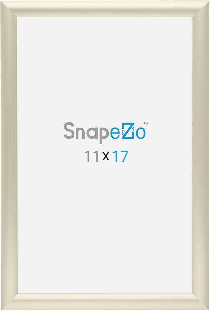 SnapeZo Notice Frame 11x17 Inches, Off-White 1 Inch Aluminum Profile, Front-Loading Snap Frame, Wall Mounting, Sleek Series