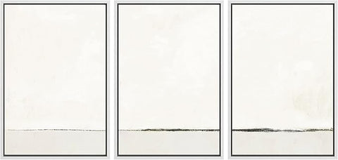 SIGNWIN Framed Canvas Print Wall Art Set Duotone Gray White Grunge Pastel Landscape Shapes Abstract Illustrations Modern Art Decorative Nordic Zen for Living Room, Bedroom, Office - 24"x36"x3 White