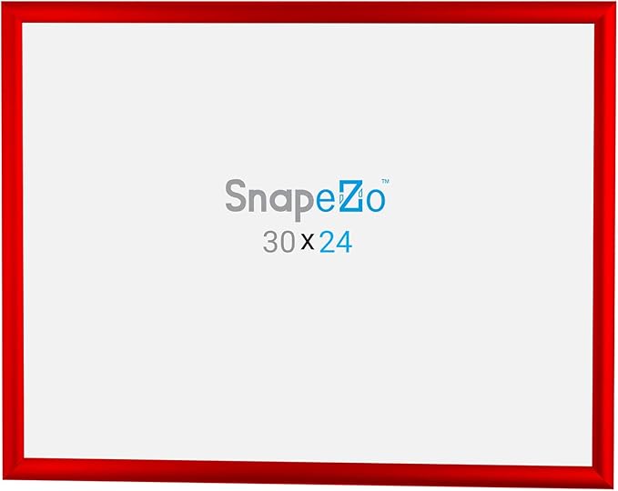 SnapeZo Poster Frame 24x30 Inches, Red 1 Inch Aluminum Profile, Front-Loading Snap Frame, Wall Mounting, Sleek Series