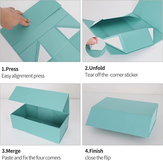 Gift Boxes 10"x6"x3" with Magnetic Closure Lid Gift Boxes for Presents,Bridesmaid Gifts Box,Cute Box,Luxury for Gift Packaging, Magnetic Gift Box for Wrapping Gifts (Light Blue/5PCS)