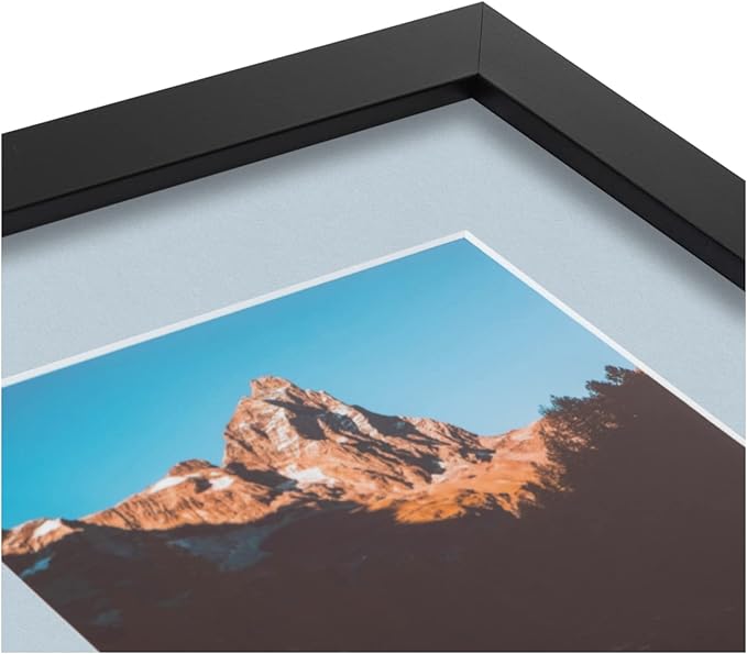ArtToFrames Collage Photo Frame Double Mat with 2 - 5x7 Openings and Satin Black Frame