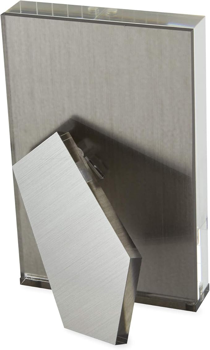 TIZO Design Vertical 4x6 Lucite Picture Frame, Durable 1 Inch Thick Clear Lucite & Magnetic Closures, Elegant & Practical Boutique Quality Photo Frame (Multiple Colors Available)