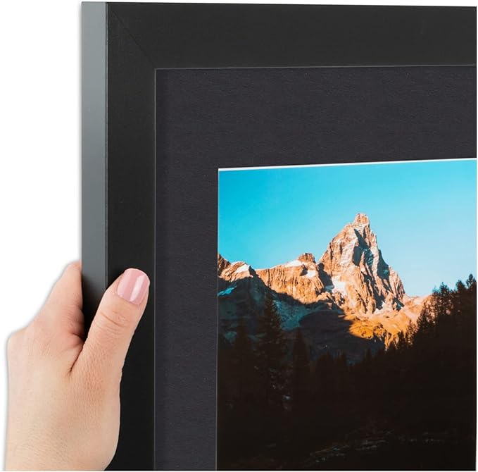ArtToFrames Collage Photo Frame Double Mat with 2 - 5x7 Openings and Satin Black Frame