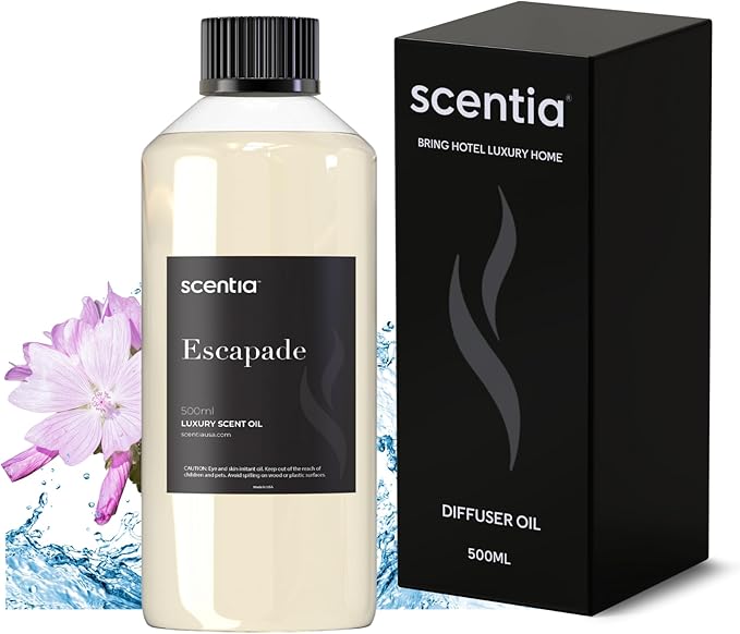 Hotel Diffuser Oil Inspired by The Ritz Carlton Hotel Scent - 500 ml 16.9 fl oz - Fragrance Oil Blend Botanical Jasmine & Marine Notes for Aromatherapy Diffusers - Escapade, Mothers Day Gift