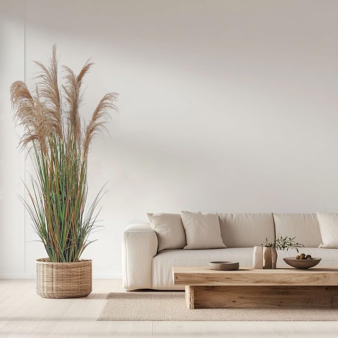 Alonfala - 69" (2-Pack) Pampas Grass Potted Plants - Artificial Faux Plants Featuring Tall Grass, Housewarming, and New Home Celebration. Elevate with Fake Plants, Ideal for Floor Decor