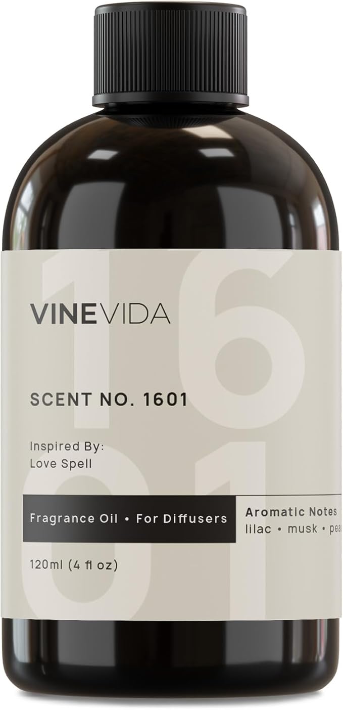 VINEVIDA [4 Fl Oz] Scent NO. 1601 Fragrance Oil for Cold Air Diffusers, Aromatic Notes of Lilac Musk Peach, Essential Oils for Diffuser Oil Refill & Air Freshener Room Spray