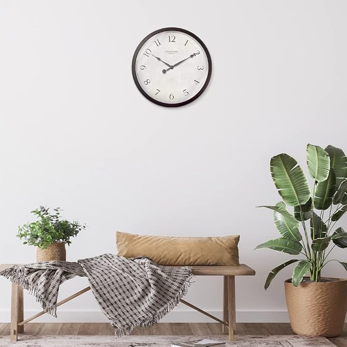 Modern Farmhouse Clock, No Ticking Silent Clock, Modern and Vintage (Oil Rubbed Bronze, 10 inch)