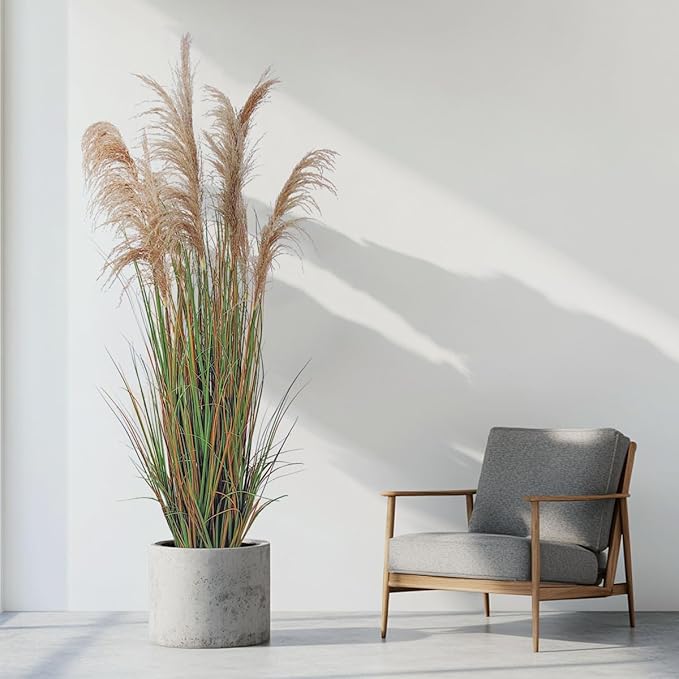 Alonfala - 69" (2-Pack) Pampas Grass Potted Plants - Artificial Faux Plants Featuring Tall Grass, Housewarming, and New Home Celebration. Elevate with Fake Plants, Ideal for Floor Decor