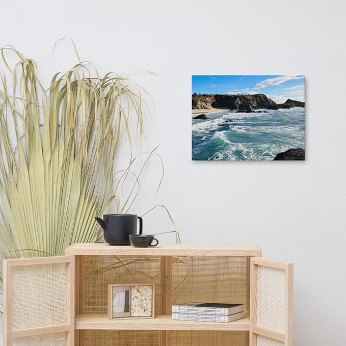 Bodega Bay Canvas Wall Art – Coastal Ocean Photography Print – California Nature Landscape Decor – Vertical Seascape Picture for Living Room or Bedroom (18x24 inches) Wrapped Canvas