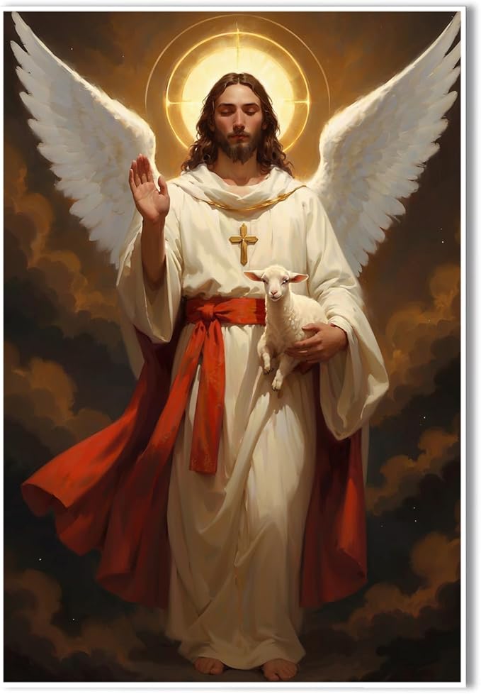 Christian Wall Art Print, Religious Scripture Biblical Decor, Faith-Based Inspirational Landscape with Cross, Digital Printed Canvas Poster for Church, Home Chapel, Prayer Room Decor