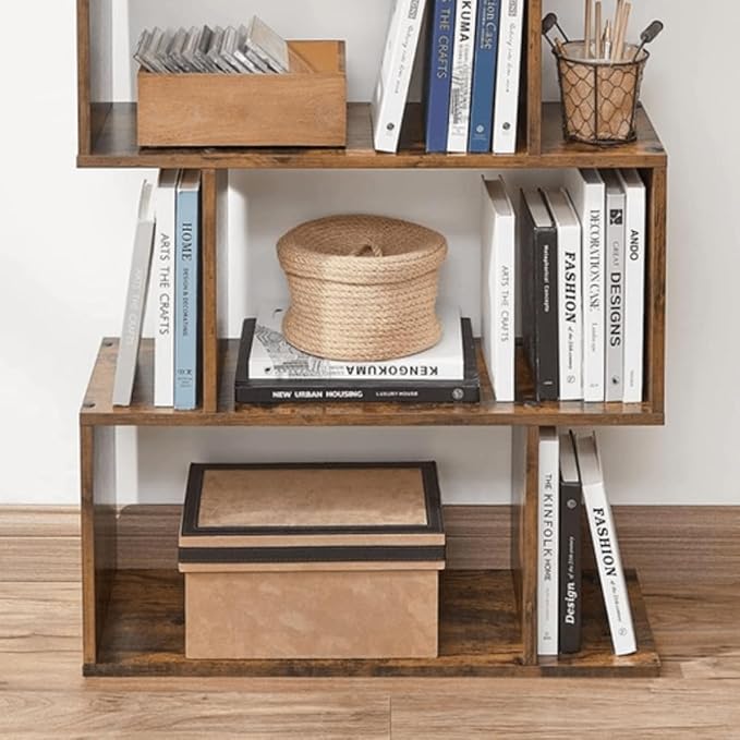VASAGLE Bookcase, 5-Tier Bookshelf, Display Shelf and Room Divider, Freestanding Decorative Storage Shelving, Rustic Brown ULBC62BX, 27.6”L x 9.4”W x 62.6”H (70 x 24 x 159 cm)