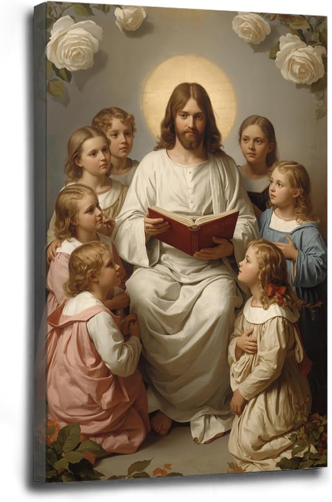 Christian Wall Art Print, Religious Scripture Biblical Decor, Faith-Based Inspirational Landscape with Cross, Digital Printed Canvas Poster for Church, Home Chapel, Prayer Room Decor