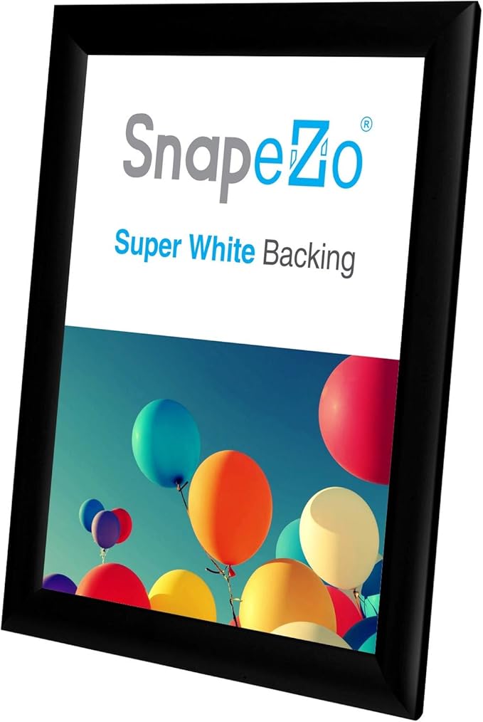 SnapeZo Black Certificate Frame 8.5x11, Front-Loading Aluminum, 1 Inch Profile, Front-Loading Snap Frame, Wall Mounting