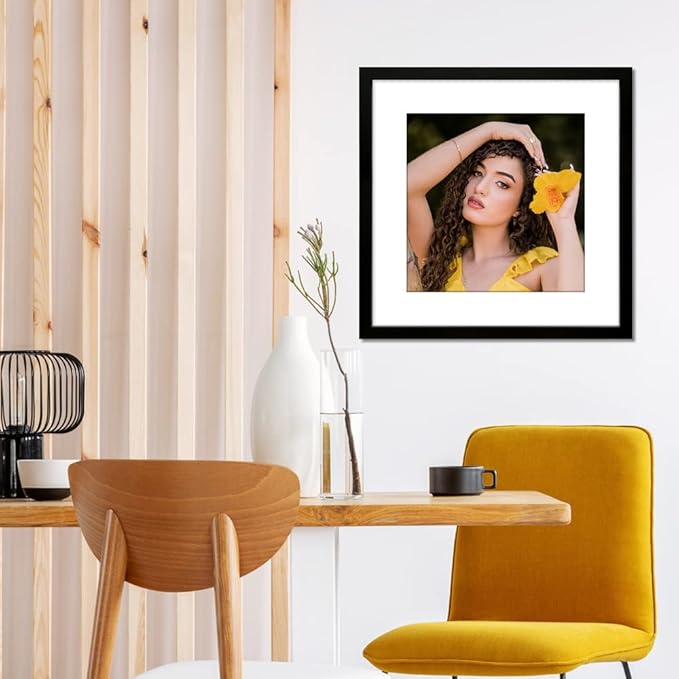 THREELOVE 18x18 Frame Black, Display Picture 14x14 with mat or 18x18 Without mat, Photo Poster Picture Frame Wall Mounting Home Decor, 1-PCS