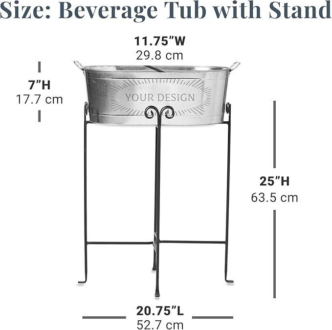 Let's Make Memories Personalized Beverage Tub - Christmas Party - Wonderful Time Of Year - Metal - Engraved - 5.5 Gallons - w/Stand