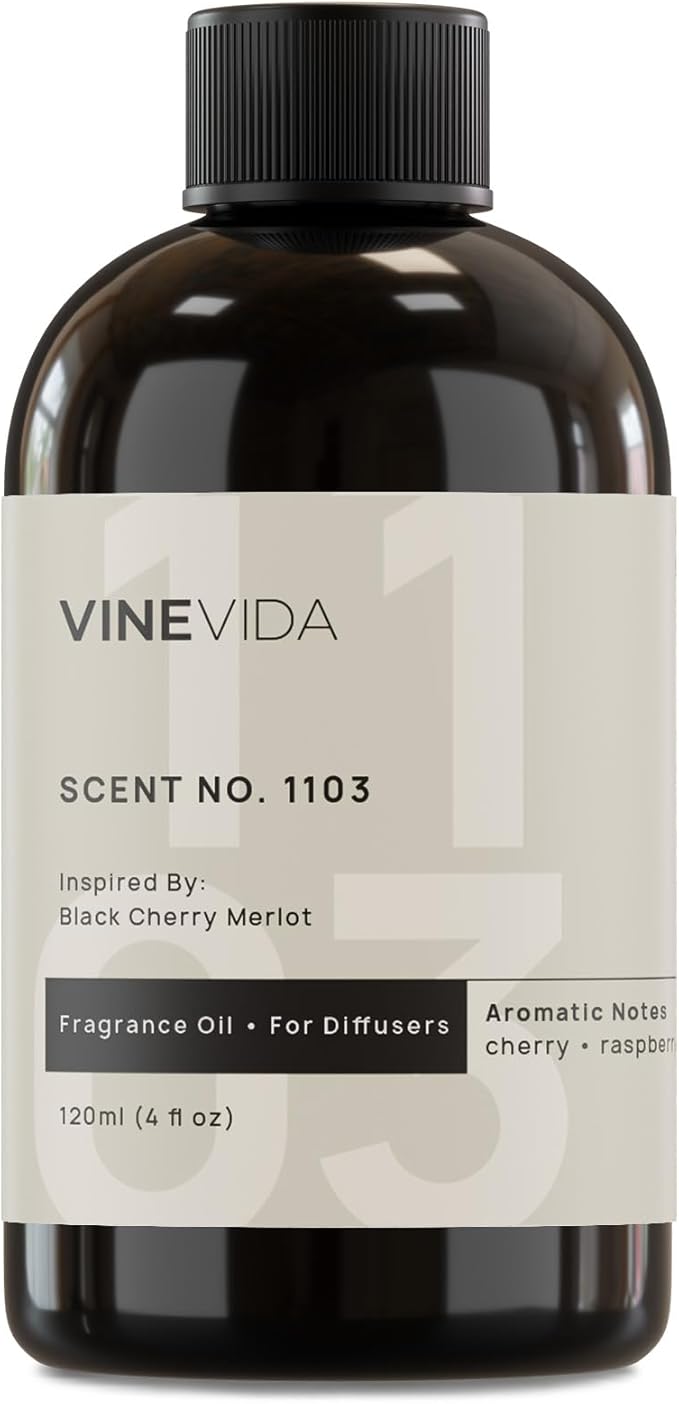 VINEVIDA [4 Fl Oz] Scent NO. 1103 Fragrance Oil for Cold Air Diffusers, Aromatic Notes of Cherry Raspberry Vanila, Essential Oils for Diffuser Oil Refill & Air Freshener Room Spray
