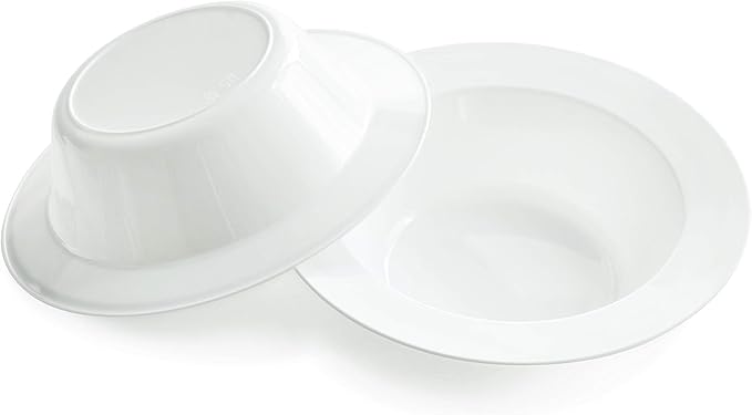 " OCCASIONS " 120 Bowls Pack, Heavyweight Disposable Wedding Party Plastic Plastic Dessert Ice Cream Bowls (6 oz Ice cream bowls, Plain White)