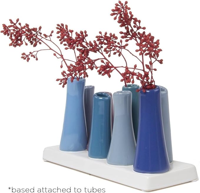 Chive - Pooley 2, Ceramic Flower Vase, 8-Tube Shape (Cobalt)