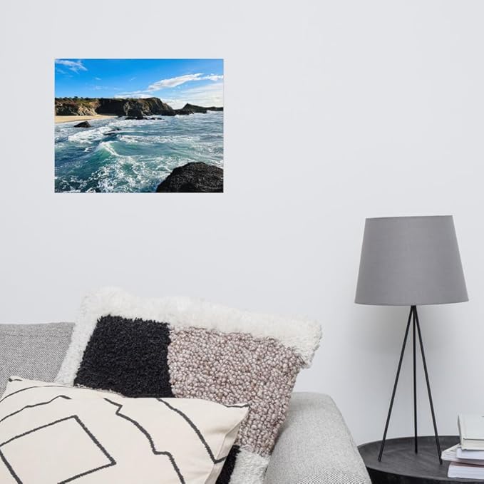 Bodega Bay Coastal Poster – Ocean Photography Wall Art Print – California Nature Landscape – Horizontal Seascape Decor – Picture for Living Room or Bedroom (16x20 inches) - Unframed Poster