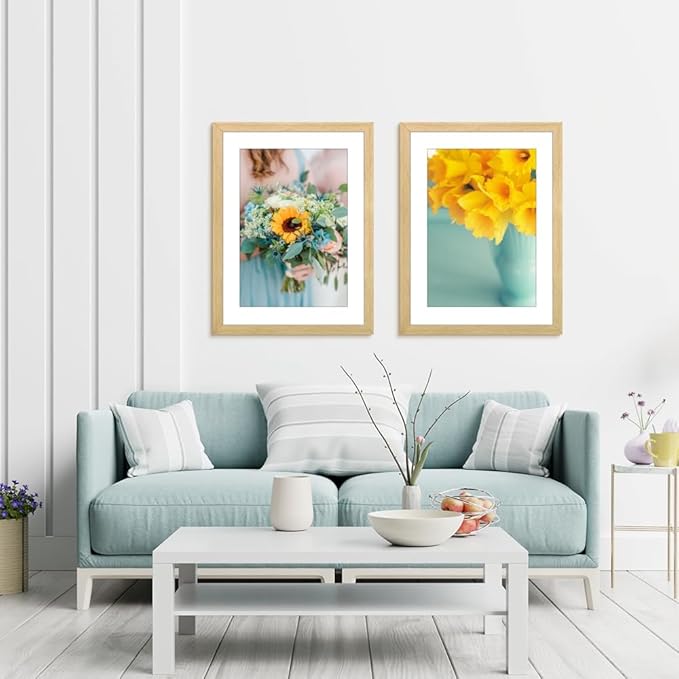 THREELOVE 14x22 Frame Wood Color, Display Picture 12x18 with mat or 14x22 Without mat, Photo Poster Picture Frame Wall Mounting Home Decor, 1-PCS