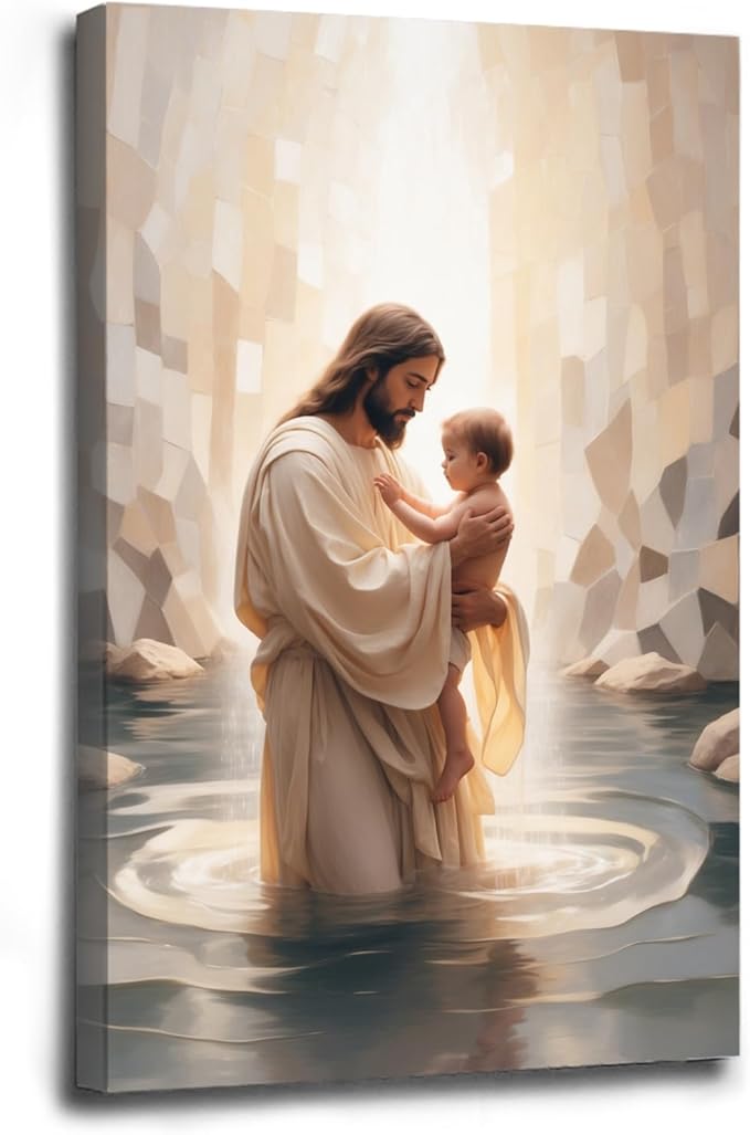 Christian Wall Art Print, Religious Scripture Biblical Decor, Faith-Based Inspirational Landscape with Cross, Digital Printed Canvas Poster for Church, Home Chapel, Prayer Room Decor