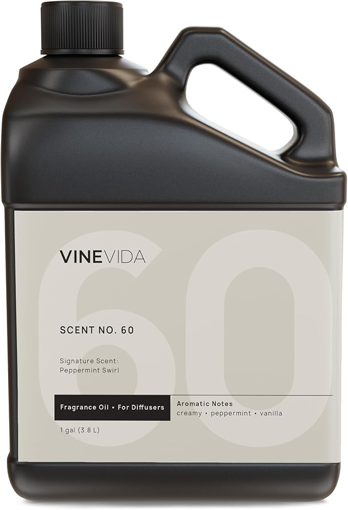 VINEVIDA [Gallon (128 Fl Oz)] Peppermint Swirl Fragrance Oil for Cold Air Diffusers, Essential Oils for Diffuser Oil Refill & Air Freshener Room Spray