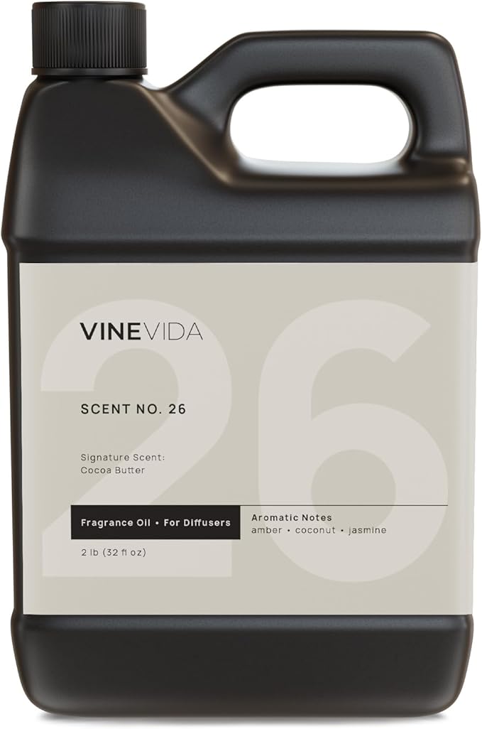 VINEVIDA [32 Fl Oz] Cocoa Butter Fragrance Oil for Cold Air Diffusers, Essential Oils for Diffuser Oil Refill & Air Freshener Room Spray