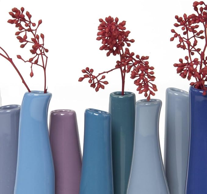 Chive - Pooley 2, Ceramic Flower Vase, 8-Tube Shape (Cobalt)