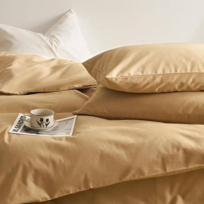 Luxlovery Beige Champagne Comforter Set Twin Khaki Bedding Comforter Set Champagne Taupe Color Soft Breathable Blanket Quilts 3 PCS Sand Color Bedding Set for Teens Kids Twin Size Comforter