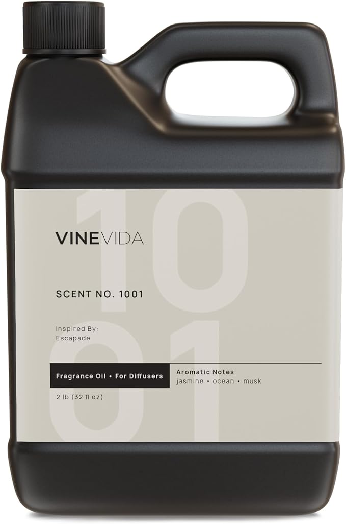 VINEVIDA [32 Fl Oz] Scent NO.1001 Inspired by Escapade Fragrance Oil for Cold Air Diffusers, Aromatic Notes of Jasmine Ocean Musk, Essential Oils for Diffuser Oil Refill & Air Freshener Room Spray