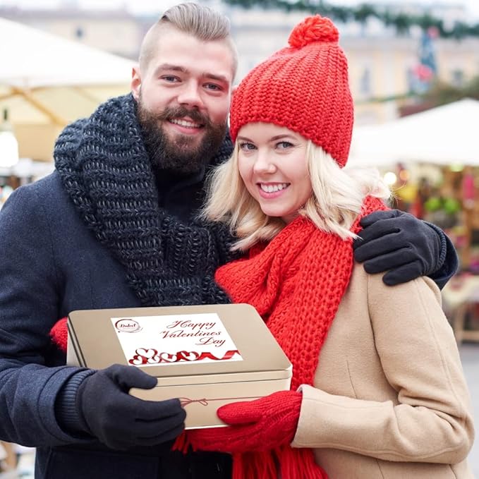 Dulcet Gift Baskets Happy Valentines Love Day Deluxe Bakery Mix of Assorted Cookies and Pastries with Decorative Teddy Bear for Women, Friend, College, Couples, Husband, Wife, Him & Her.
