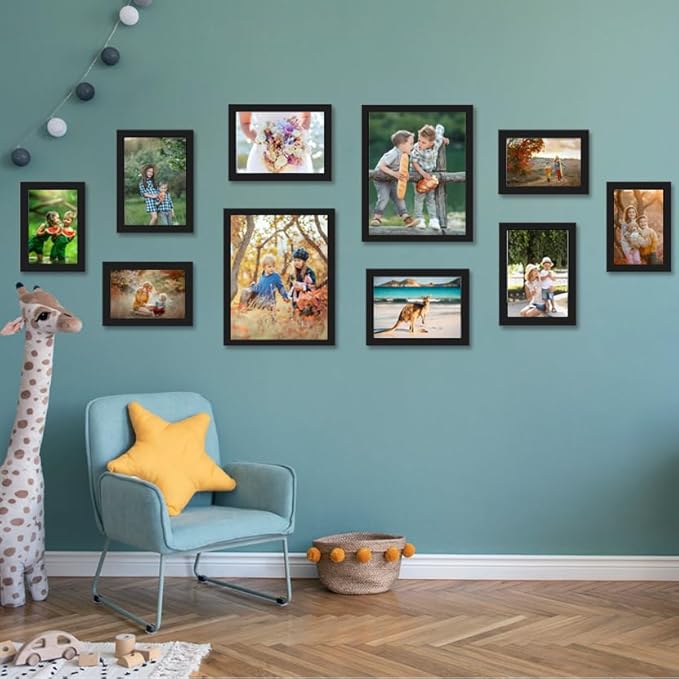 KTKDE 8.5x11 Picture Frame Certificate Document Frame 6 Pack Diploma Frames, Poster and Photo, Horizontal and Vertical Formats for Wall Hanging or Tabletop, 8.5x11 Frame Shatter Resistant Plexiglass