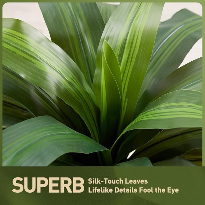 Artificial Dracaena Tree, 5FT Tall Fake Plants with UV Resistant Leaves, Faux Tropical Yucca Trees for Indoor Outdoor, Potted Large Floor Plant for Home Decor Living Room Porch, VN123