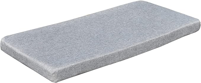 Bay Window Seat Cushions Indoor Furniture 44x18 Inch Non Slip Washable Kitchen Dining Bench Cushion with Zipper, Light Grey