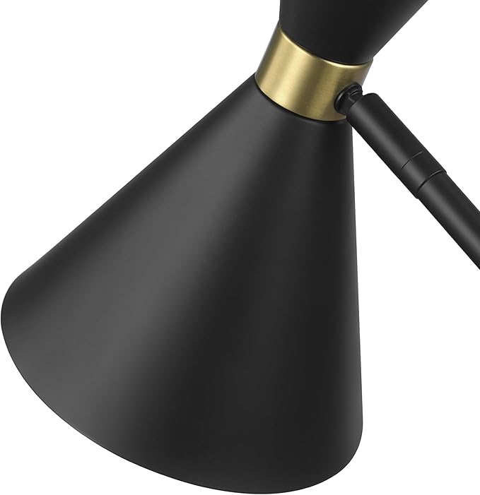 Globe Electric 61000059 62" Floor Lamp, Matte Black, Matte Brass Accents, On/Off Rotary Switch on Socket, Floor Lamp for Living Room, Floor Lamp for Bedroom, Home Office Accessories