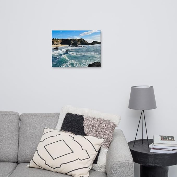 Bodega Bay Canvas Wall Art – Coastal Ocean Photography Print – California Nature Landscape Decor – Vertical Seascape Picture for Living Room or Bedroom (18x24 inches) Wrapped Canvas