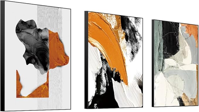 Canvas Wall Art Aesthetic Abstract Graffiti Large 24" X 16" Set of 3 Minimalist Wall Decor Modern Nature Art Posters Prints Frame Wall Art For Living Room Bedroom Bathroom Kitchen Office