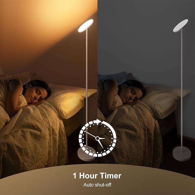 𝐑𝐆𝐁 Torchiere Floor Lamps for Living Room, 32W/3200LM Bright LED Standing Lamp with Remote, Modern Color Changing Tall Lamp with Stepless Dimming, 69" Corner Floor Lamp for Bedroom, Office