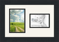 ArtToFrames Collage Photo Frame Double Mat with 1-3.5x5, 4x6 Openings and Satin Black Frame