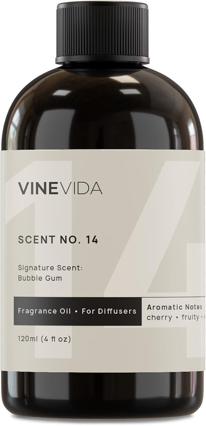 VINEVIDA [4 Fl Oz] Bubble Gum Fragrance Oil for Cold Air Diffusers, Essential Oils for Diffuser Oil Refill & Air Freshener Room Spray