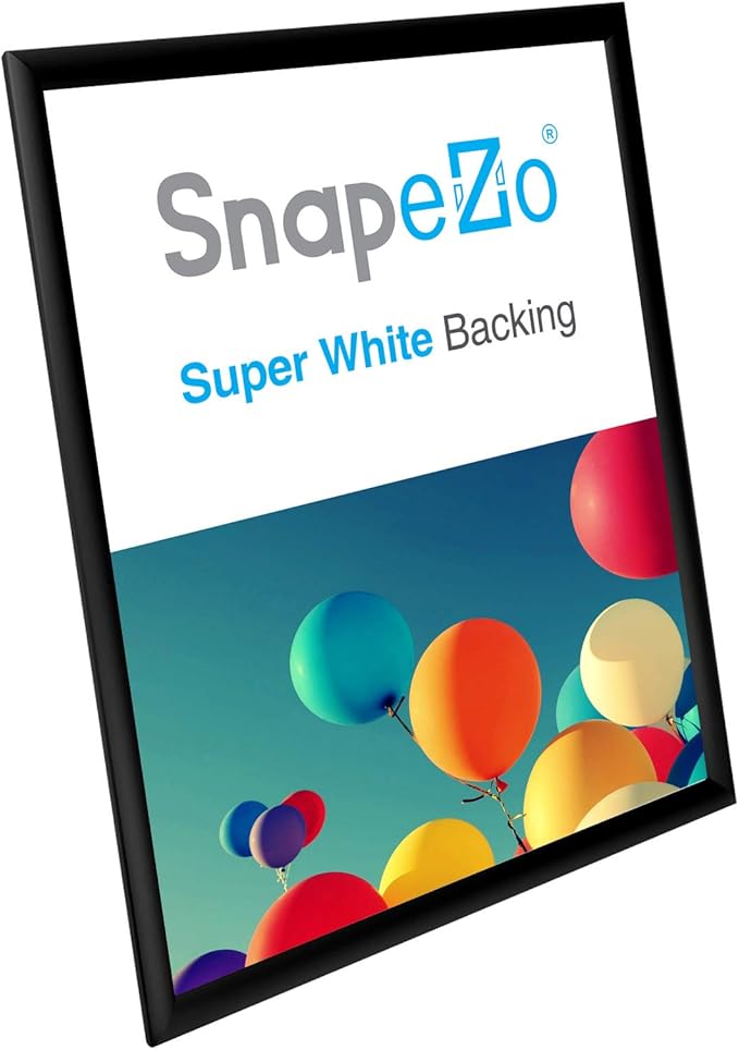 SnapeZo Poster Frame 22x28 Inches, Black 1 Inch Aluminum Profile, Front-Loading Snap Frame, Wall Mounting, Sleek Series