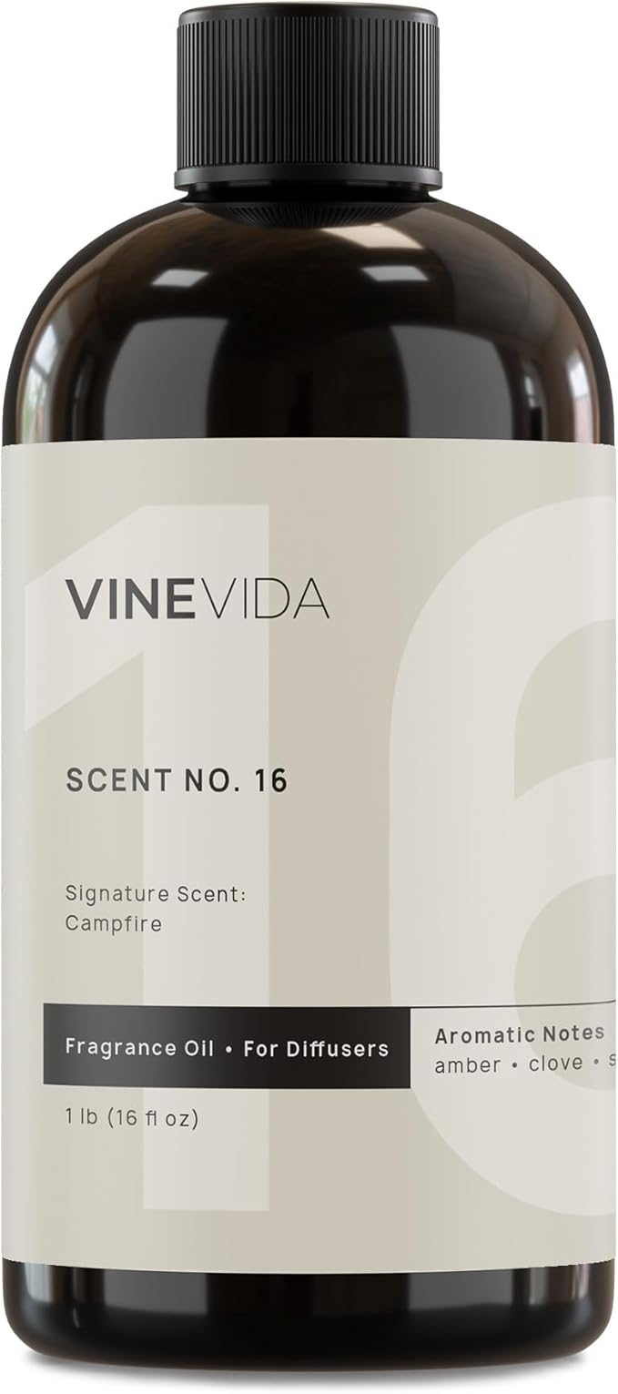 VINEVIDA [16 Fl Oz] Campfire Fragrance Oil for Cold Air Diffusers, Essential Oils for Diffuser Oil Refill & Air Freshener Room Spray