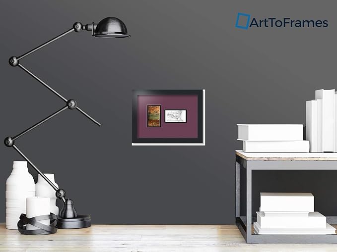 ArtToFrames Collage Photo Frame Double Mat with 2 - 3x5 Openings and Satin Black Frame