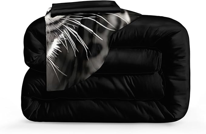 Wild Animal Comforter Set Leopard African Bedding Set Black and White Cheetah Leopard Printed Bedding Safari Animal Tropical King Comforter Set for All Season