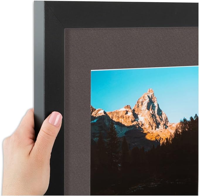 ArtToFrames Collage Photo Frame Double Mat with 2 - 5x7 Openings and Satin Black Frame