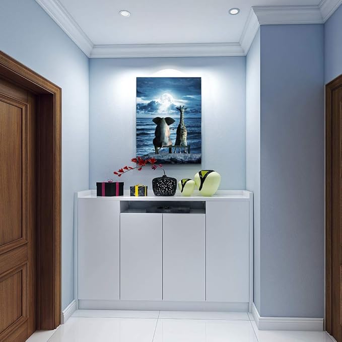 Canvas Wall Art For Bedroom Wall Decor For Living Room Modern Family Bathroom Canvas Art Animal Elephant Abstract Pictures Blue Ocean Wall Artwork Office Wall Painting Ready To Hang Home Decorations