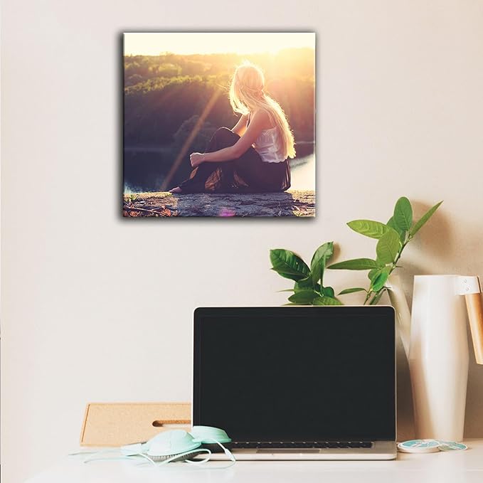 Looife Custom Canvas Prints, 12"x12" Personalized Wall Art with Your Photo on Canvas